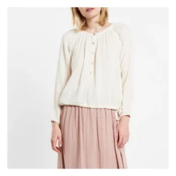 Naia Long Sleeve Blouse - Women's Collection Off White | Natural S000 -Trend Luxer Sales Store naia long sleeve blouse women s collection off white 5