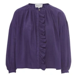 Erica Bubble Crepe Blouse | Purple