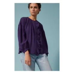 Erica Bubble Crepe Blouse | Purple -Trend Luxer Sales Store unnamed file 1046