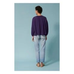 Erica Bubble Crepe Blouse | Purple -Trend Luxer Sales Store unnamed file 1047