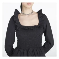 Ganni Smock Organic Cotton Blouse | Black -Trend Luxer Sales Store unnamed file 1107