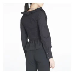 Ganni Smock Organic Cotton Blouse | Black -Trend Luxer Sales Store unnamed file 1108