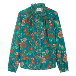 LEON & HARPER Crys Gipsy Organic Cotton Blouse | Green