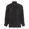 Evora Bubble Crepe Blouse | Black
