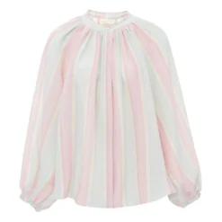 Alma Marshmallow Striped Blouse | Pink