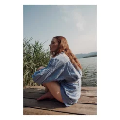 Louise Misha Striped Linen Blouse Gil | Blue -Trend Luxer Sales Store unnamed file 1222