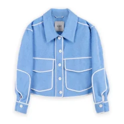 Textured Terry Jacket | Light Blue