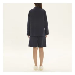 Cotton And Linen Jacket With 2 Buttons | Navy Blue -Trend Luxer Sales Store unnamed file 1274