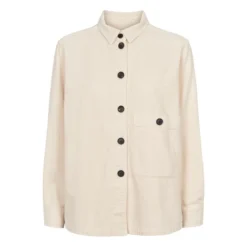 Mara Organic Cotton Overshirt Jacket | Ecru