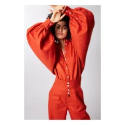 Claire Overshirt | Orange -Trend Luxer Sales Store unnamed file 1289