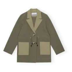 Ganni Veste Heavy Twill Matières Recyclées | Khaki