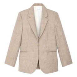Joseph Checked Wool And Linen Jacket | Beige