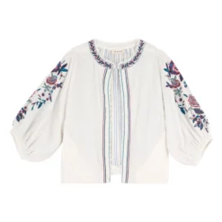 Carmel Embroidered Jacket | Ecru