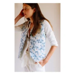 Di Fiore Quilted Sleeveless Jacket | Blue