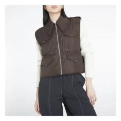 Ganni Reversible Quilted Vest | Brown -Trend Luxer Sales Store unnamed file 1470
