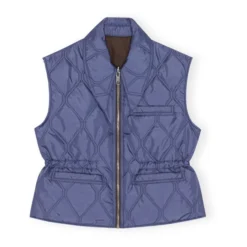 Ganni Reversible Quilted Vest | Brown -Trend Luxer Sales Store unnamed file 1472