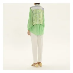 FORTE_FORTE Jacquard Metallic Sleeveless Jacket "Stars" | Green -Trend Luxer Sales Store unnamed file 1488