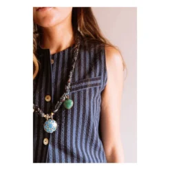 Lipp Sleeveless Striped Jacket | Navy Blue -Trend Luxer Sales Store unnamed file 1504