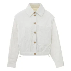 Lightweight Detachable Sleeve Quilted Jacket | Ecru