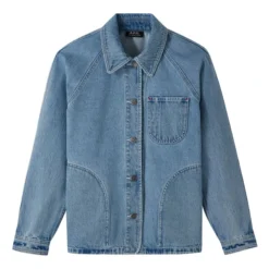 A.P.C. Suzanne Logo Denim Jacket | Light Blue