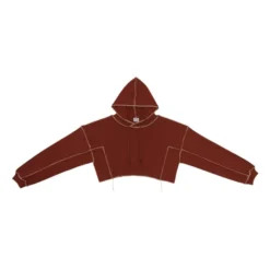Hoodie Croppé Omato Coton Bio Et Chanvre | Brick Red
