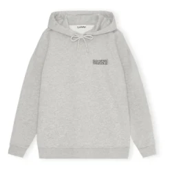 Ganni Isoli Software Organic Cotton Hoodie | Heather Grey