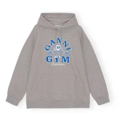 Ganni Isoli Oversize Gym Organic Cotton Sweater | Grey