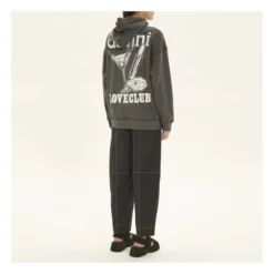 Ganni Isoli Oversize Loveclub Organic Cotton Sweater | Charcoal -Trend Luxer Sales Store unnamed file 1780