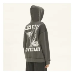 Ganni Isoli Oversize Loveclub Organic Cotton Sweater | Charcoal -Trend Luxer Sales Store unnamed file 1782