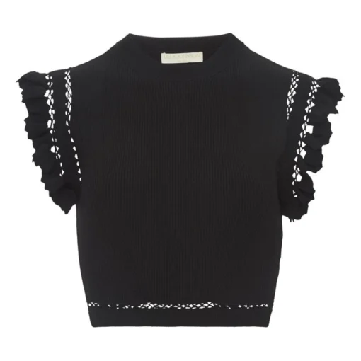 ULLA JOHNSON Shila Top | Black -Trend Luxer Sales Store unnamed file 1796