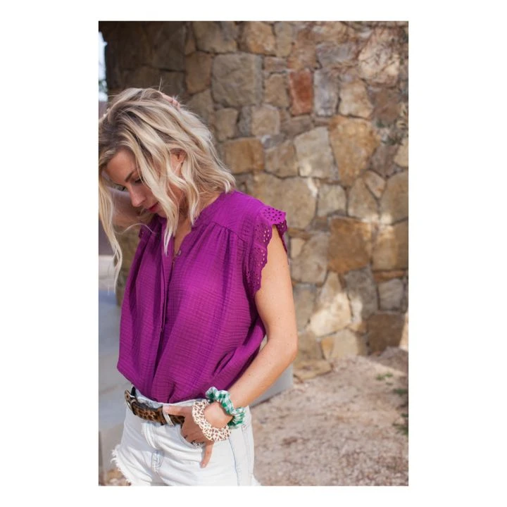 Olga Cotton Gauze Top - Women’s Collection | Fuchsia 3 Olga Cotton Gauze Top - Women’s Collection | Fuchsia - Image 3