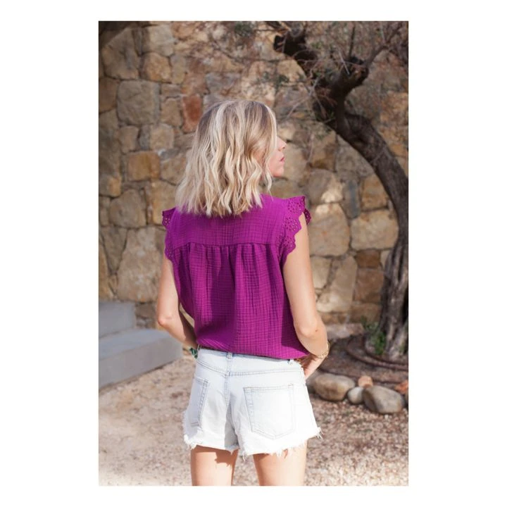 Olga Cotton Gauze Top - Women’s Collection | Fuchsia 5 Olga Cotton Gauze Top - Women’s Collection | Fuchsia - Image 5