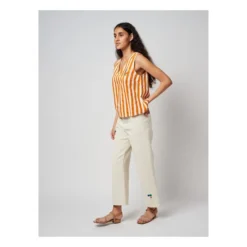 Bobo Choses Cotton And Linen Striped Top | Orange -Trend Luxer Sales Store unnamed file 1834