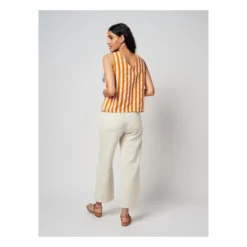 Bobo Choses Cotton And Linen Striped Top | Orange -Trend Luxer Sales Store unnamed file 1836