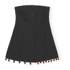 Ganni Top Bustier Suiting Coton Bio | Black