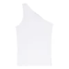 Asymmetrical Ribbed Top | White
