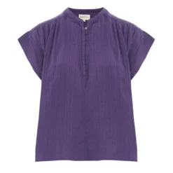 Simone Cotton Gauze Top | Purple