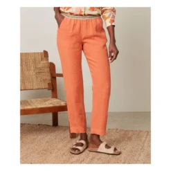 Hartford Pirouette Linen Pants | Orange -Trend Luxer Sales Store unnamed file 194