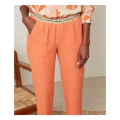 Hartford Pirouette Linen Pants | Orange -Trend Luxer Sales Store unnamed file 195