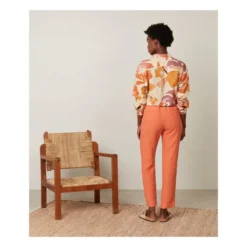 Hartford Pirouette Linen Pants | Orange -Trend Luxer Sales Store unnamed file 196