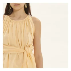 FORTE_FORTE Silk And Cotton Voile Tie Front Top | Nude Beige -Trend Luxer Sales Store unnamed file 1963