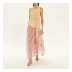 FORTE_FORTE Silk And Cotton Voile Tie Front Top | Nude Beige -Trend Luxer Sales Store unnamed file 1964