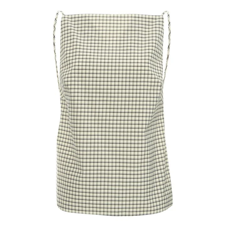 Square Collar Checked Top | Beige 1 Square Collar Checked Top | Beige