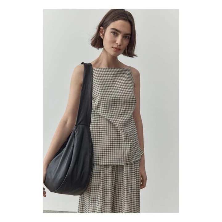 Square Collar Checked Top | Beige 5 Square Collar Checked Top | Beige - Image 5