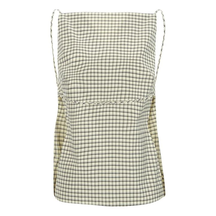 Square Collar Checked Top | Beige 7 Square Collar Checked Top | Beige - Image 7