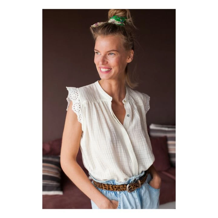 Olga Cotton Gauze Top - Women’s Collection | Cream 3 Olga Cotton Gauze Top - Women’s Collection | Cream - Image 3