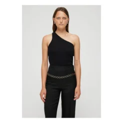 Asymmetrical Ribbed Top | Black -Trend Luxer Sales Store unnamed file 2054
