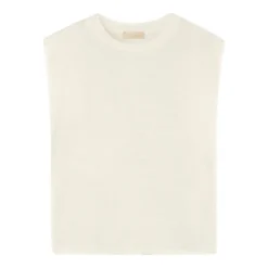 Momoni Enna Linen Top | White