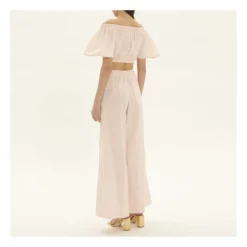 FORTE_FORTE Cotton Poplin Embroidered Cropped Top | Powder Pink -Trend Luxer Sales Store unnamed file 2089