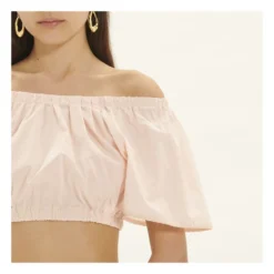 FORTE_FORTE Cotton Poplin Embroidered Cropped Top | Powder Pink -Trend Luxer Sales Store unnamed file 2090